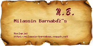 Milassin Barnabás névjegykártya