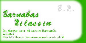 barnabas milassin business card